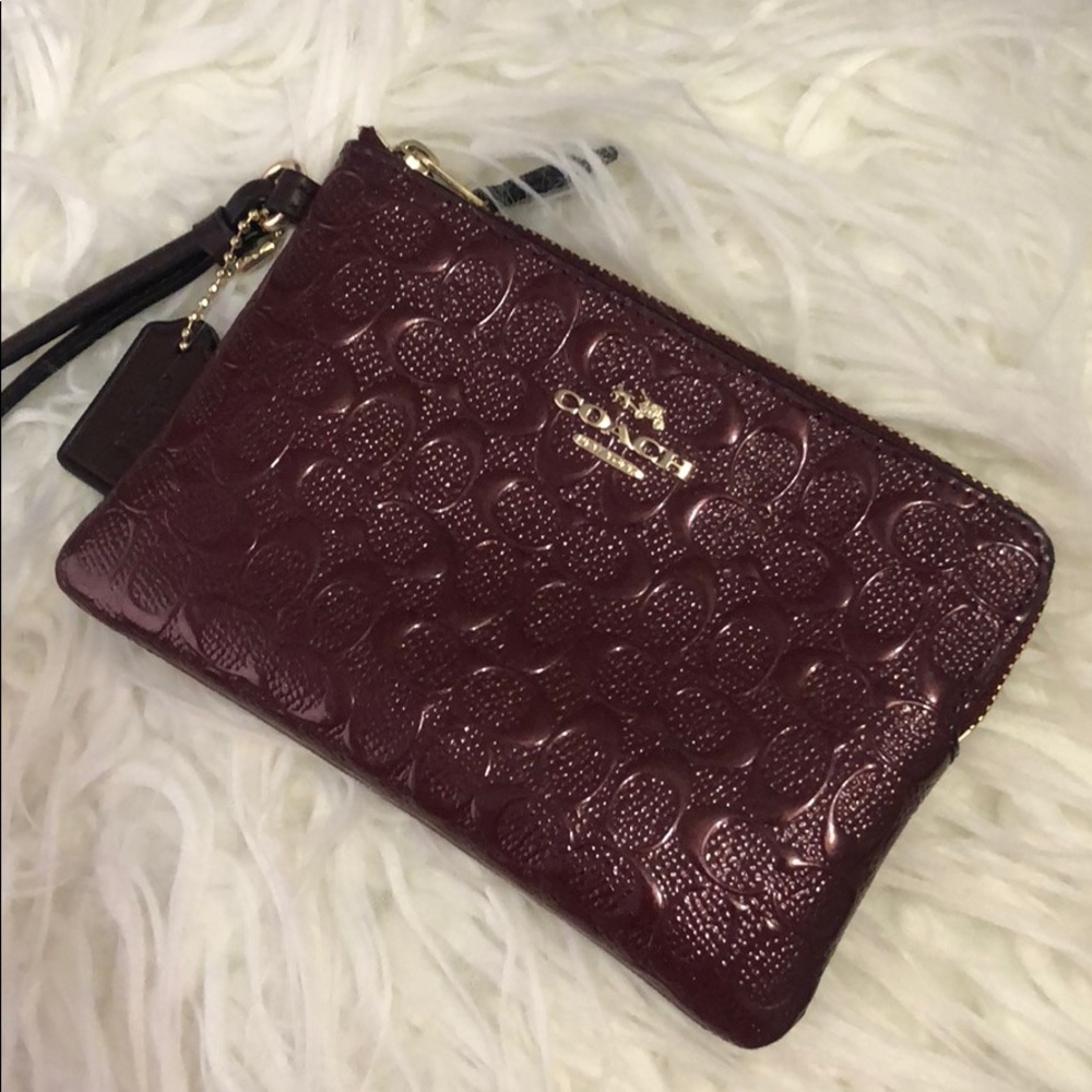 Coach Burgundy Wristlet